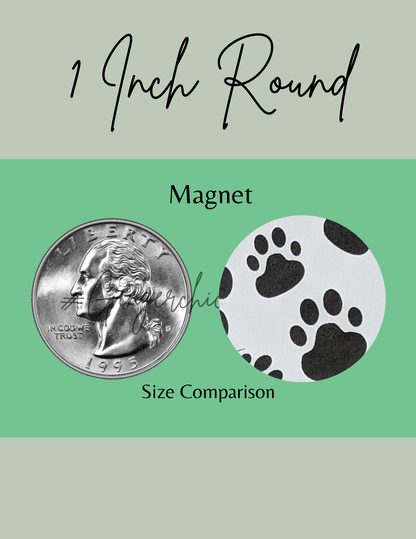 Paw Print Button Magnets
