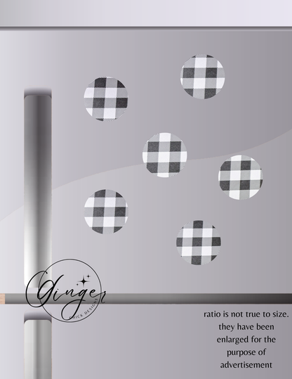 White Buffalo Plaid Button Magnets