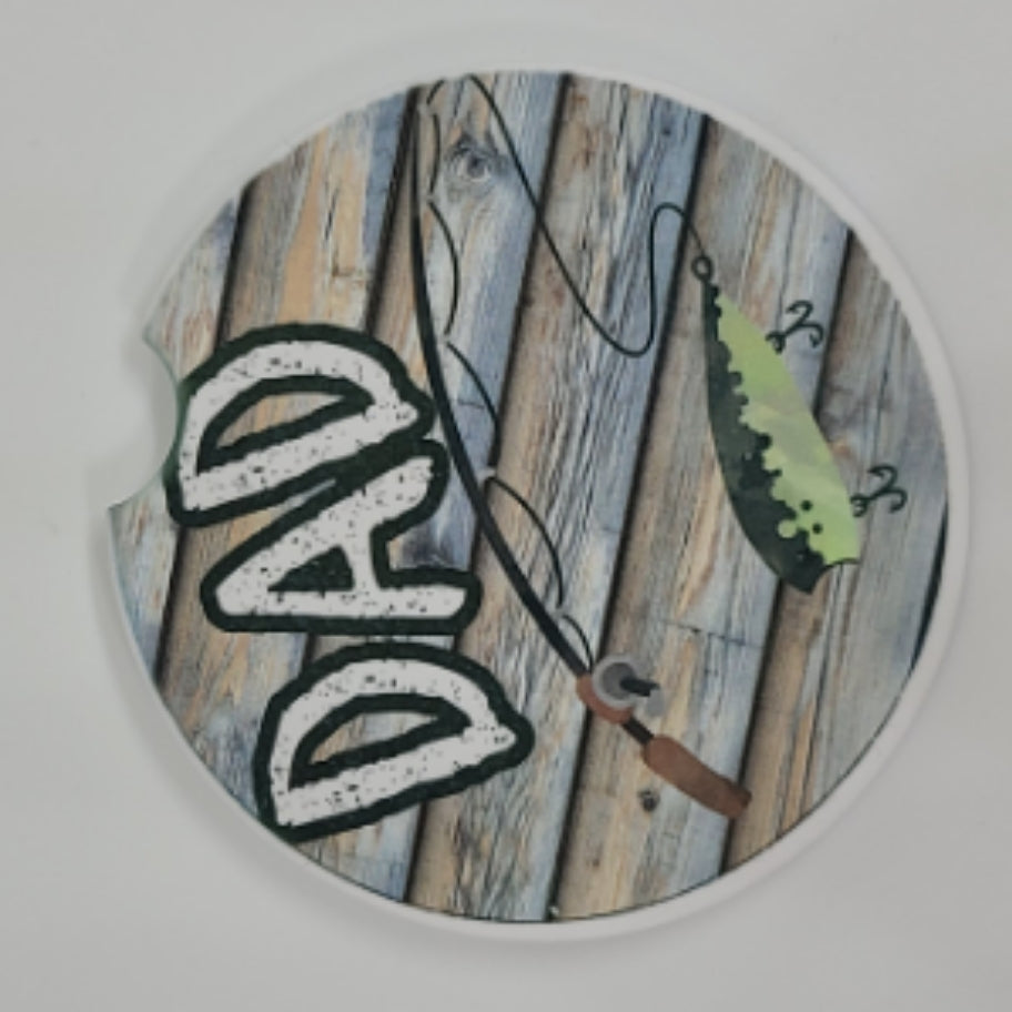 Fishing Dad Car Coaster