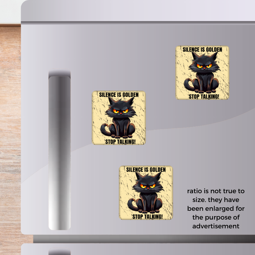 Sarcastic Black Cat 2x2 Magnet