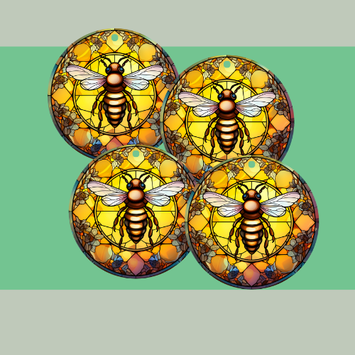 Stained Glass Bee Ornaments