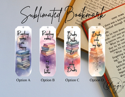 Book Lover Water Color Sublimation Bookmark
