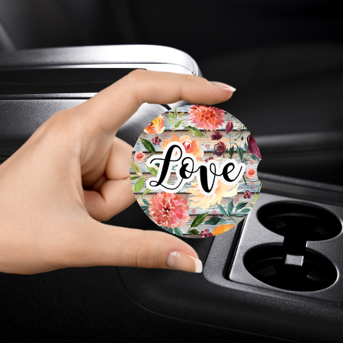 Flower LOVE Car Coaster