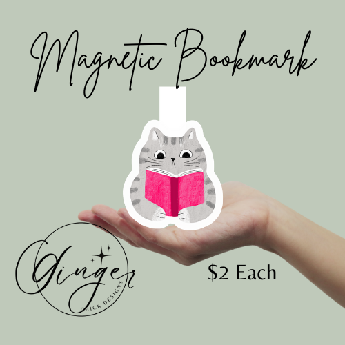 Reading Cat Magnetic Bookmark