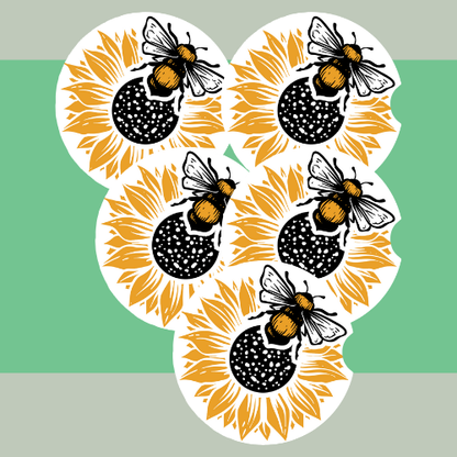 Sunflower Bee Car Coaster