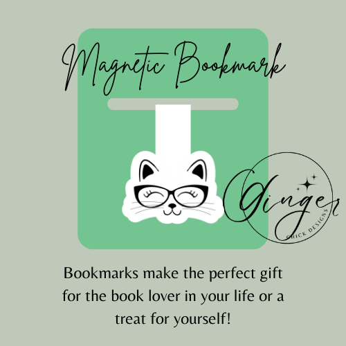 Cat with Glasses Magnetic Bookmark