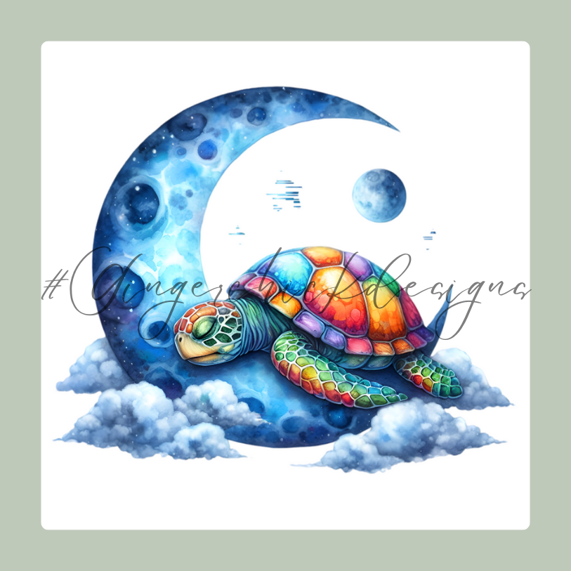 Sleeping Turtle 2x2 Magnet