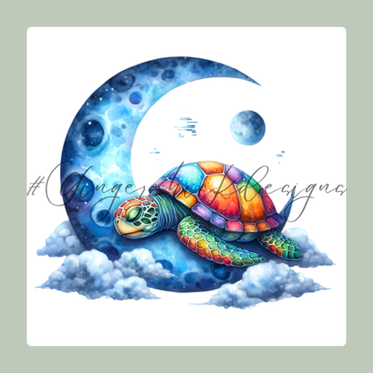 Sleeping Turtle 2x2 Magnet