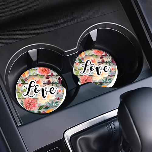 Flower LOVE Car Coaster