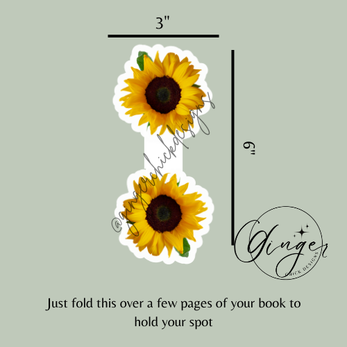 Real Sunflower Magnetic Bookmark