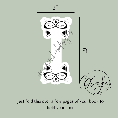 Cat with Glasses Magnetic Bookmark