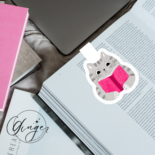 Reading Cat Magnetic Bookmark