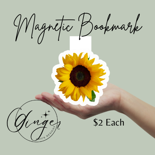 Real Sunflower Magnetic Bookmark