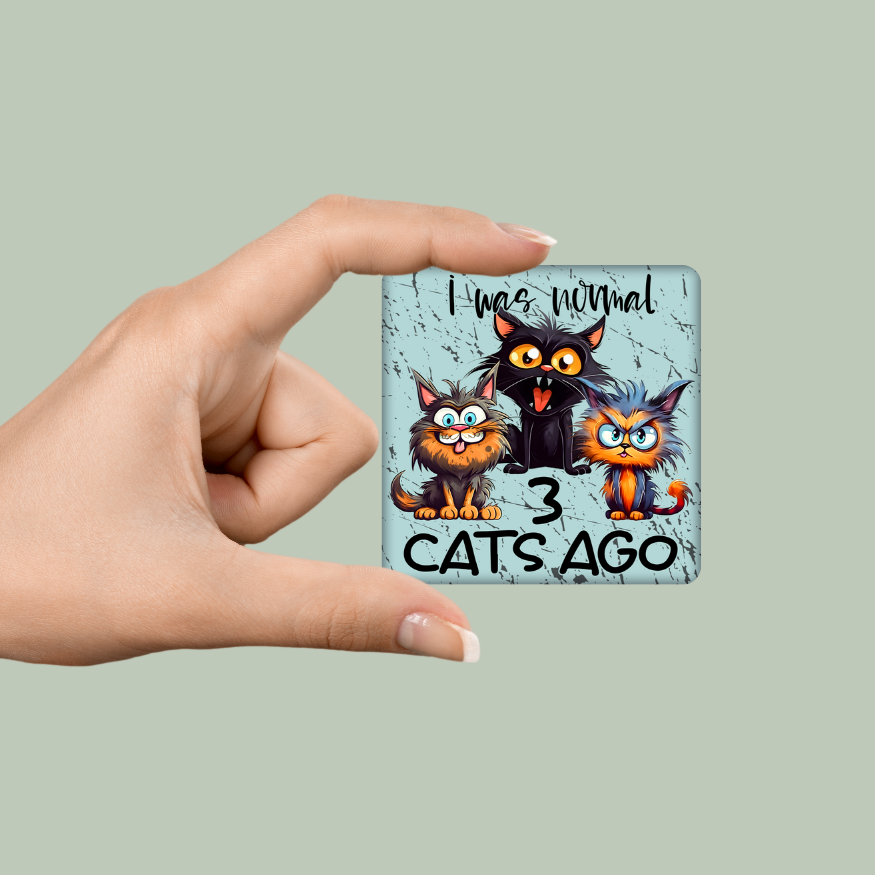 I was normal 3 cats ago 2x2 Magnet