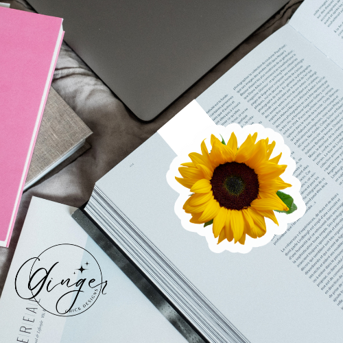 Real Sunflower Magnetic Bookmark