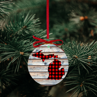 Buffelo Plaid Michigan Ornaments