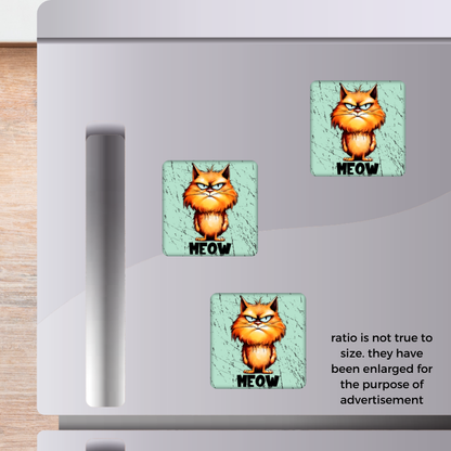 Angry Cat 2x2 Magnet
