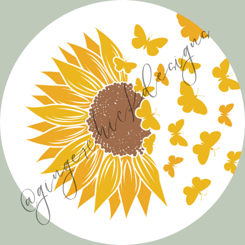 Sunflower Butterfly Car Coaster