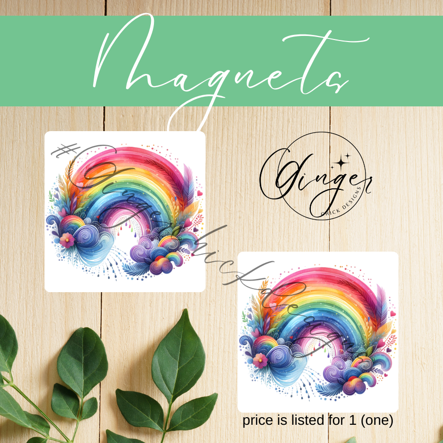 Watercolor Rainbow 2x2 Magnet