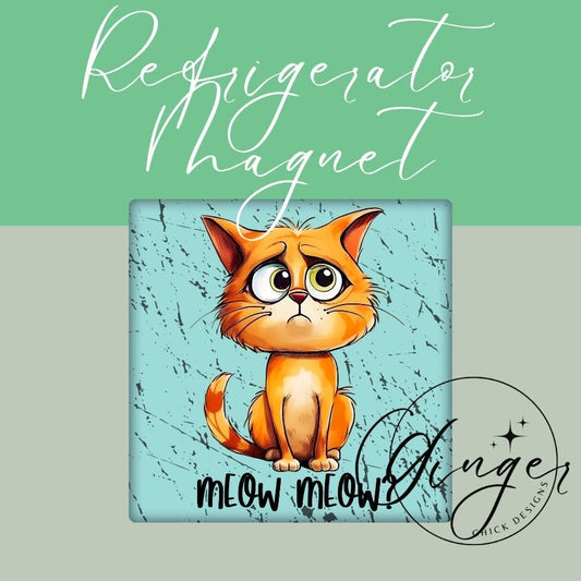 Sad Kitty 2x2 Magnet