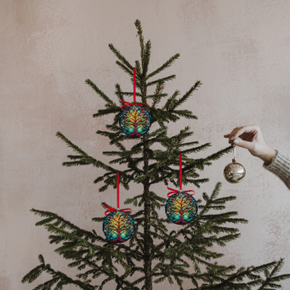 Stained Glass Tree Ornaments