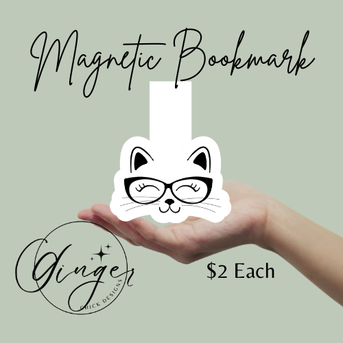 Cat with Glasses Magnetic Bookmark