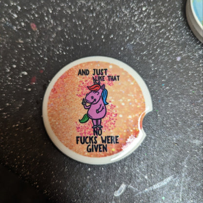 No Fucks Were Given Car Coaster