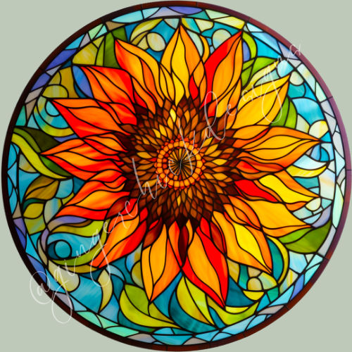 Stained Glass Sunflower Car Coaster