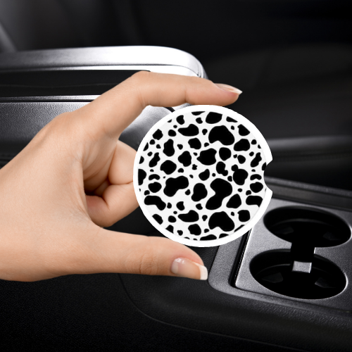 Cow Print Car Coaster