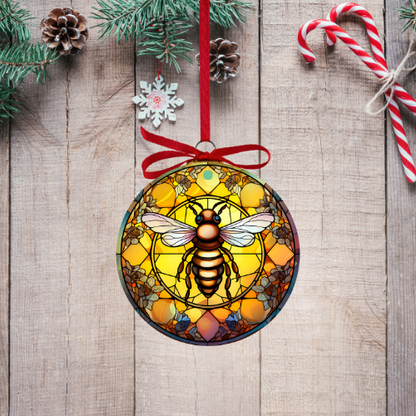 Stained Glass Bee Ornaments
