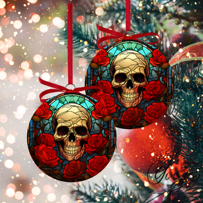 Stained Glass Skull Ornaments