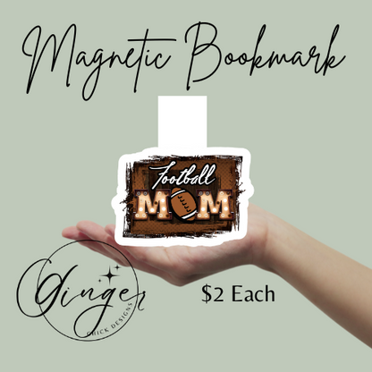 Football Mom Magnetic Bookmark