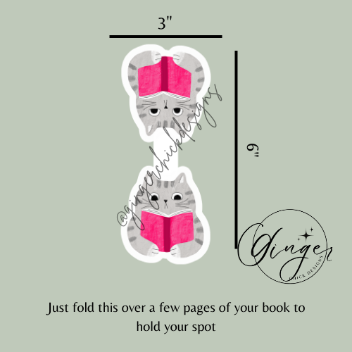 Reading Cat Magnetic Bookmark