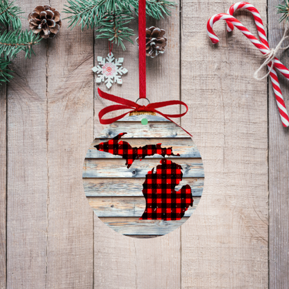 Buffelo Plaid Michigan Ornaments
