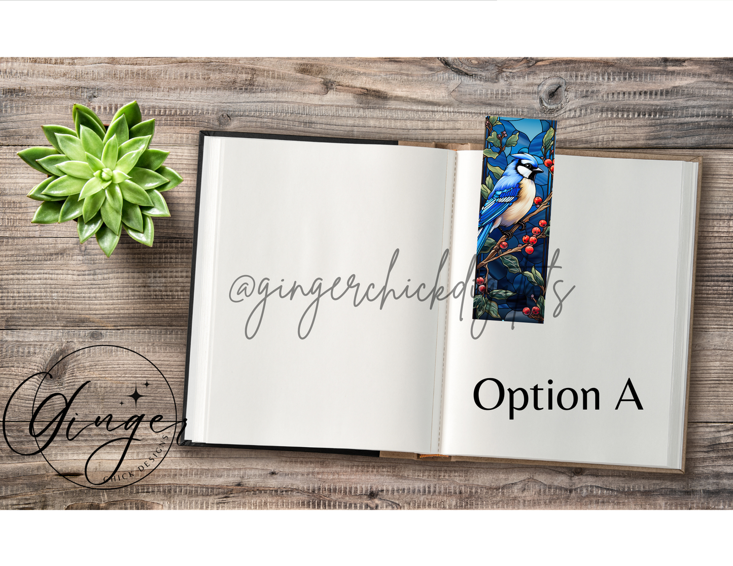 Stained Glass Birds Sublimation Bookmark