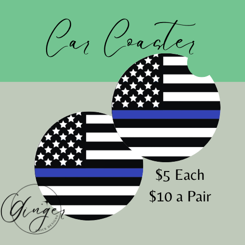 Police Flag Car Coaster