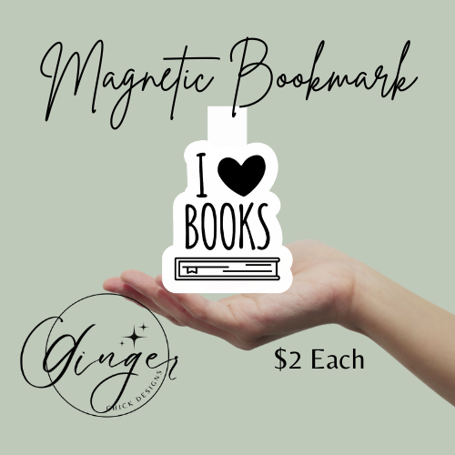 I Love Books Magnetic Bookmark