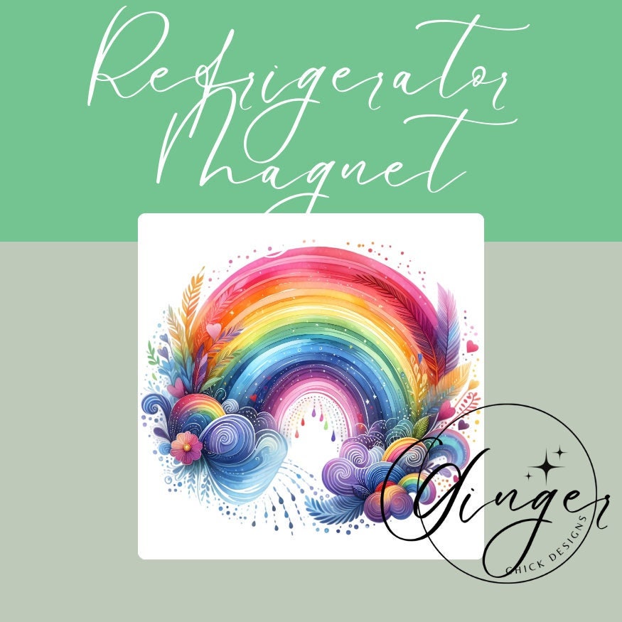 Watercolor Rainbow 2x2 Magnet