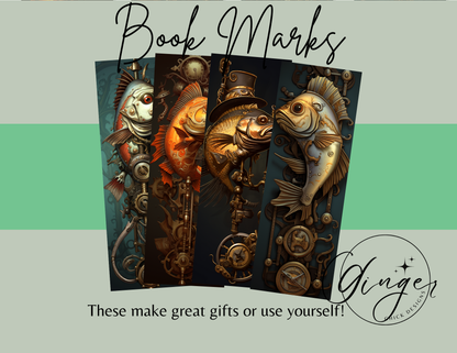 Steam Punk Fish Sublimation Bookmark