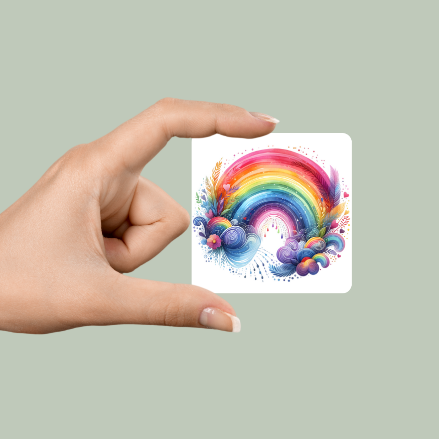 Watercolor Rainbow 2x2 Magnet