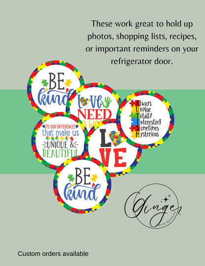 Autism Button Magnets