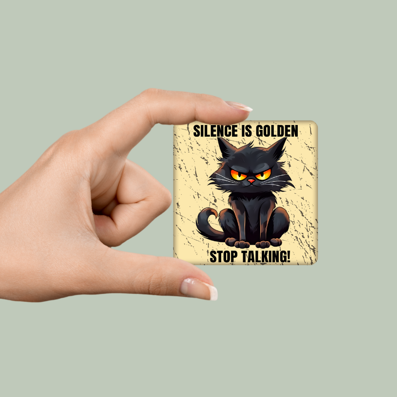 Sarcastic Black Cat 2x2 Magnet