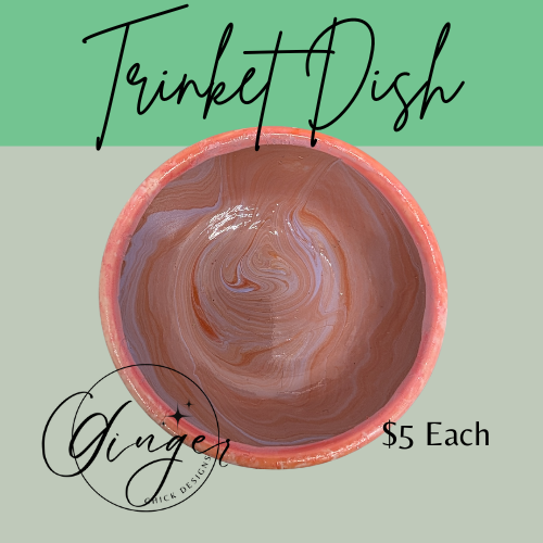 Peaches n Cream Paint Pour Trinket Dish