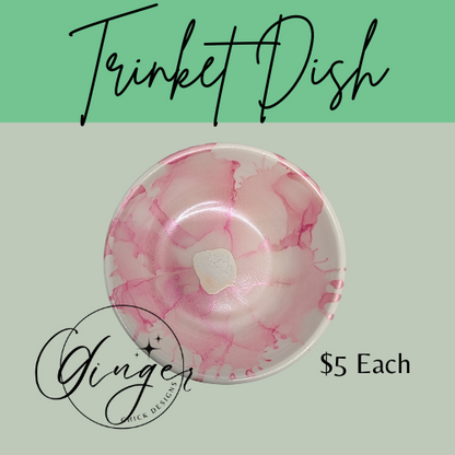Pink Flower Trinket Dish
