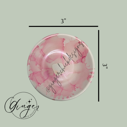 Pink Flower Trinket Dish