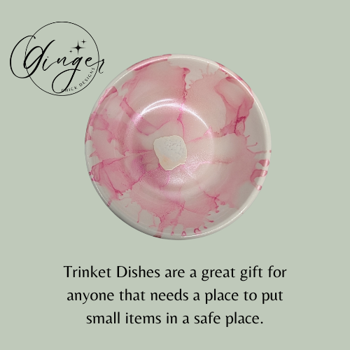 Pink Flower Trinket Dish