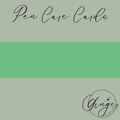 Turquoise Pen Care Card