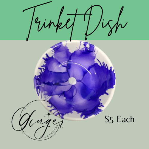 Purple Flower Trinket Dish