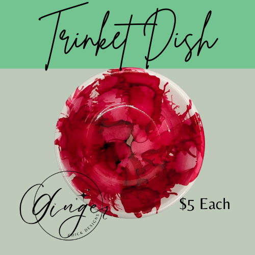 Red Flower Trinket Dish