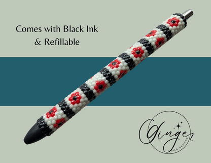 Red Flowers Diamond Art Ink Joy Gel Pen